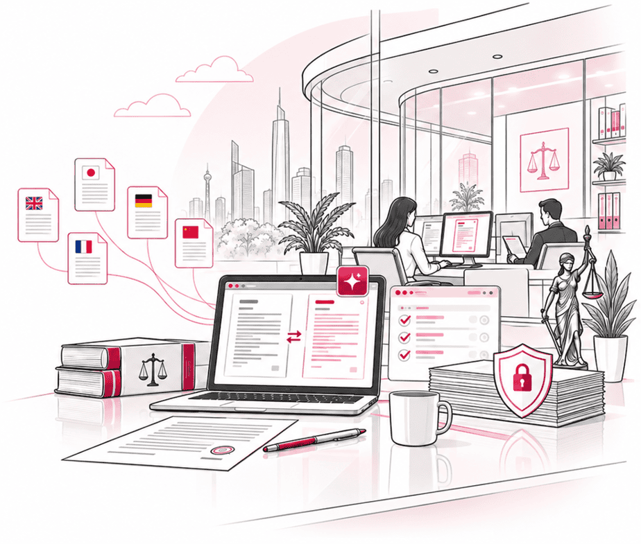 Illustration of a controlled AI-enabled legal translation workflow