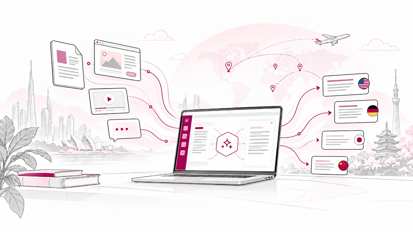 Illustrative Stepes global content workflow