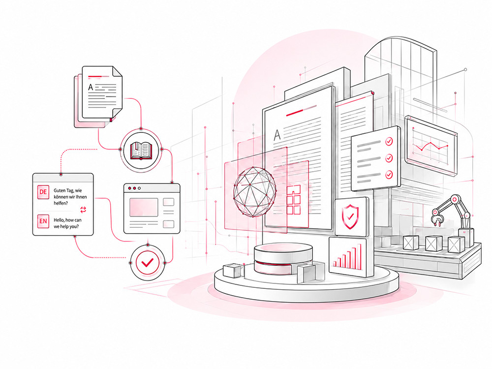 German enterprise content localization system illustration
