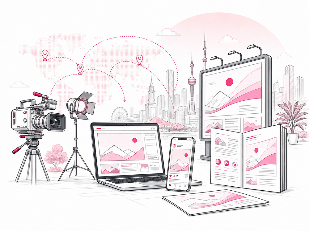 Connected multilingual marketing campaign across digital, video, social, and print channels