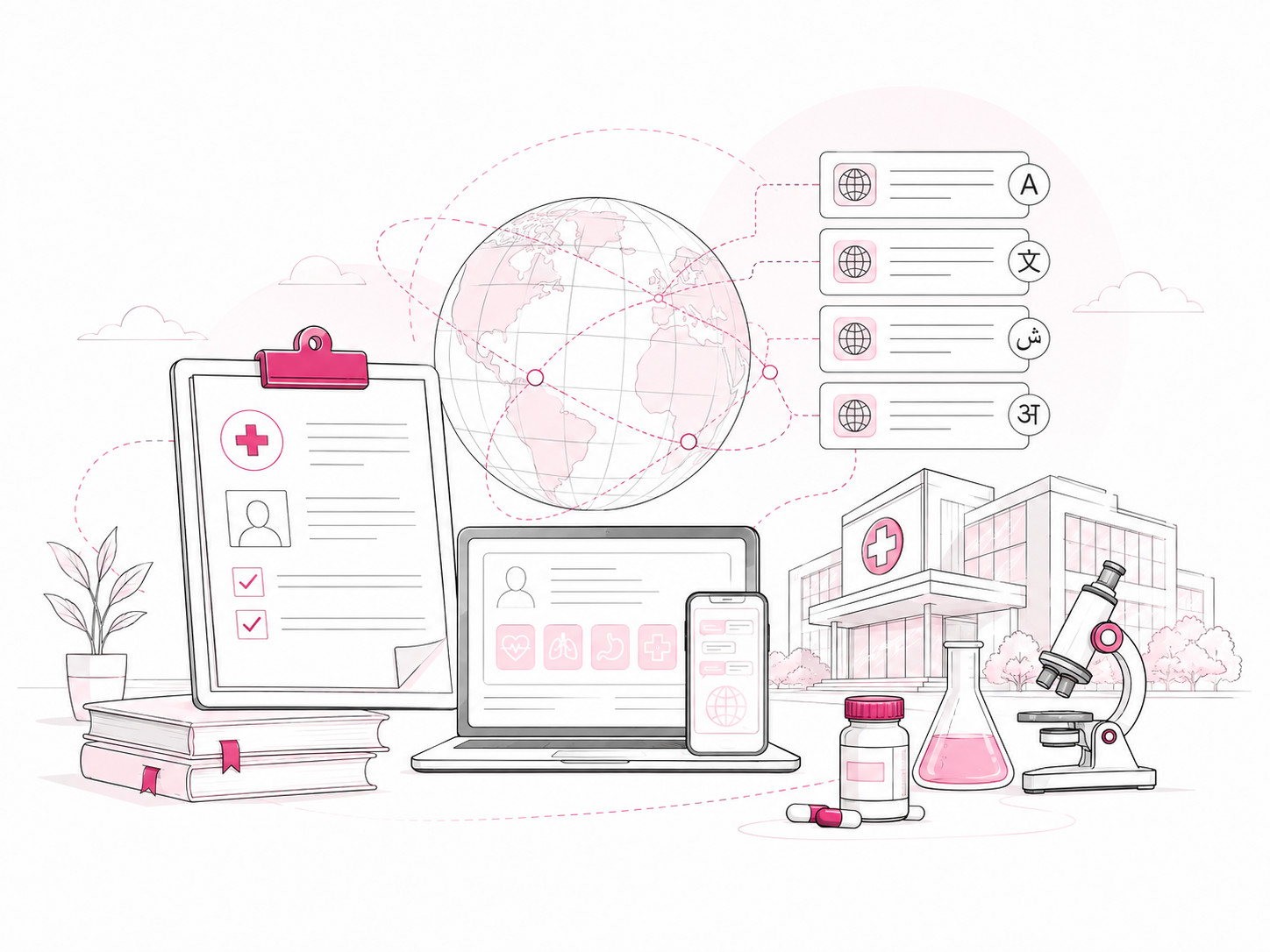 Medical translation workflow illustration