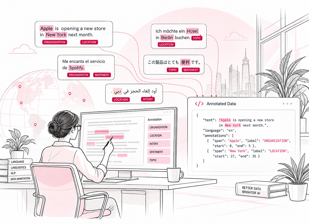 Multilingual Text Annotation Services for AI & NLP