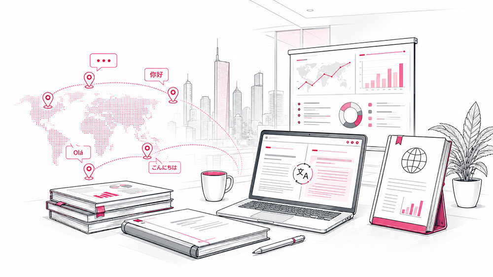 Professional services engagement moving from research and analysis to multilingual client deliverables