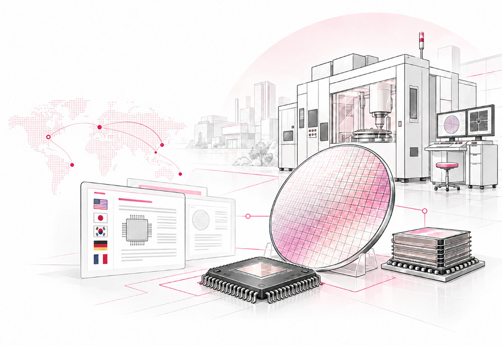 Semiconductor manufacturing ecosystem illustration