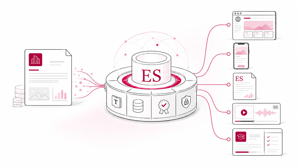 Spanish localization system connecting US, Latin American, European, and international markets