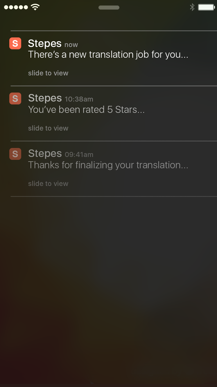 Stepes Notification